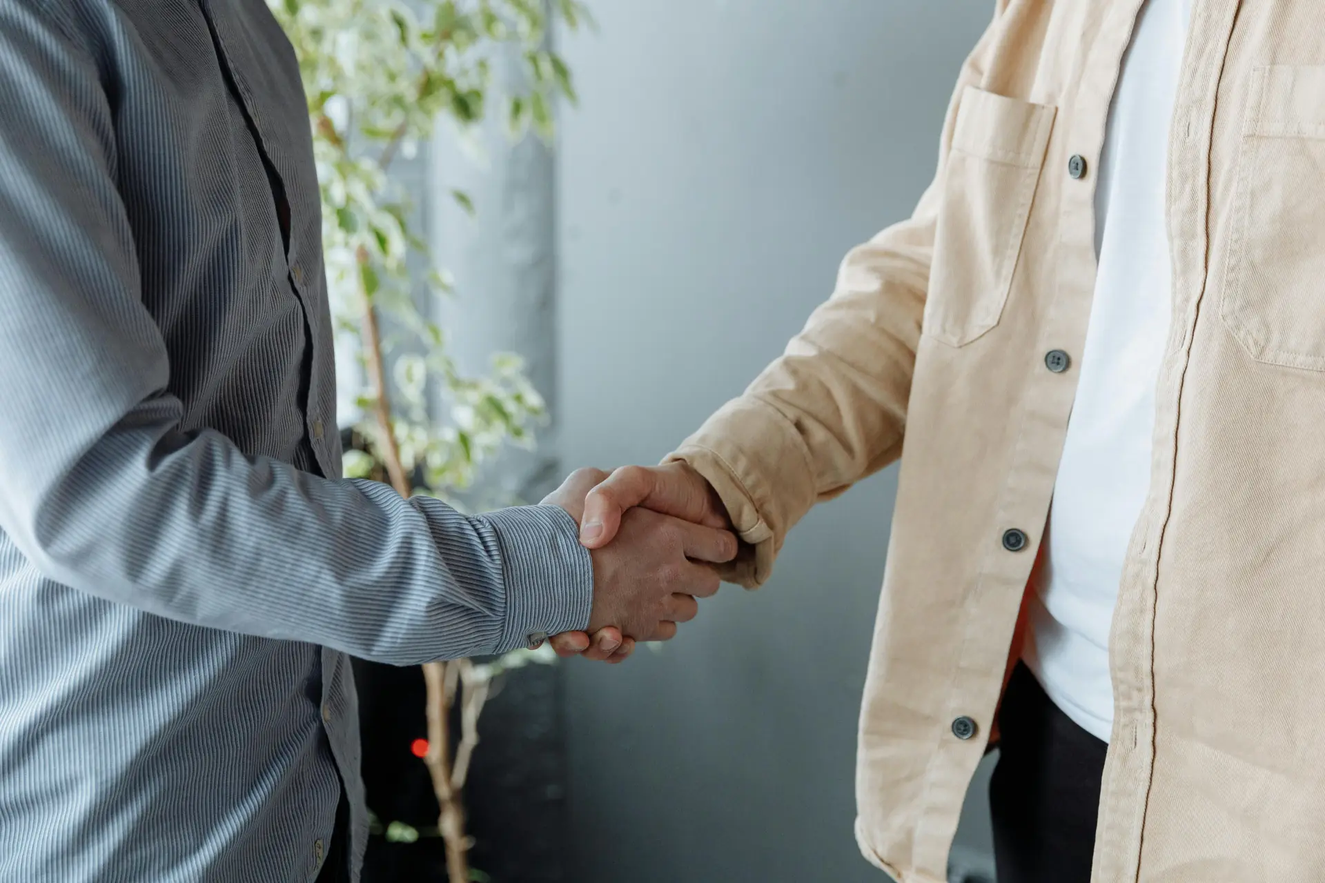 Sealing an agreement with a handshake